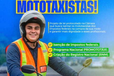Deputado Ícaro de Valmir apresenta projeto para reduzir custo de motos para mototaxistas
